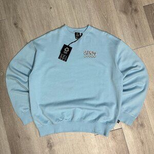 BNWT Afends - Flowers - Recycled Men's Blue Crew Neck Sweatshirt - Size Medium